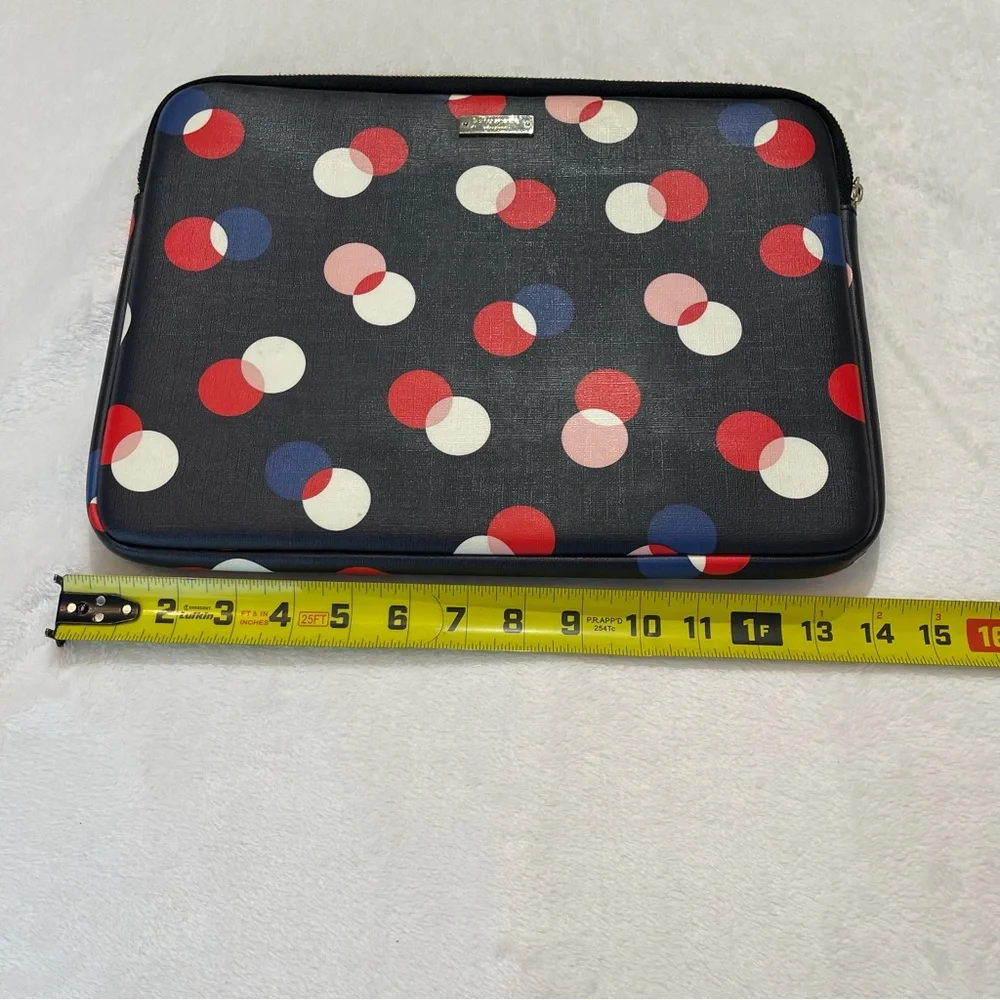KATE SPADE LAPTOP BAG. BLUE   RED, WHITE POLKA-DOT